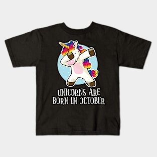 'Unicorns are Born in October' Dabbing Unicorn Kids T-Shirt